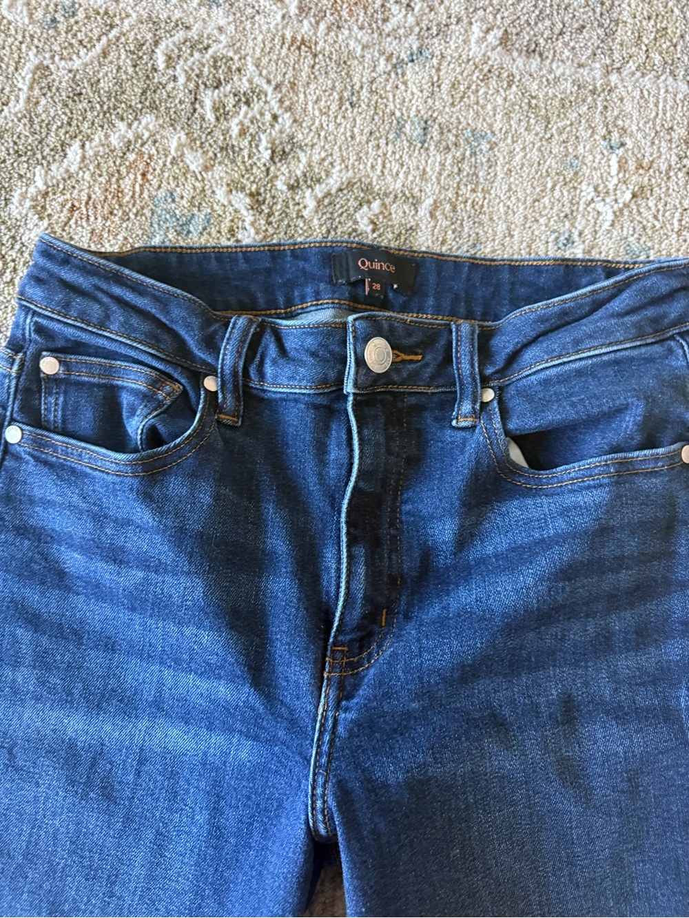 Quince Wide-Leg High-Rise Jeans in Deep Blue Wash - Picture 4 of 7
